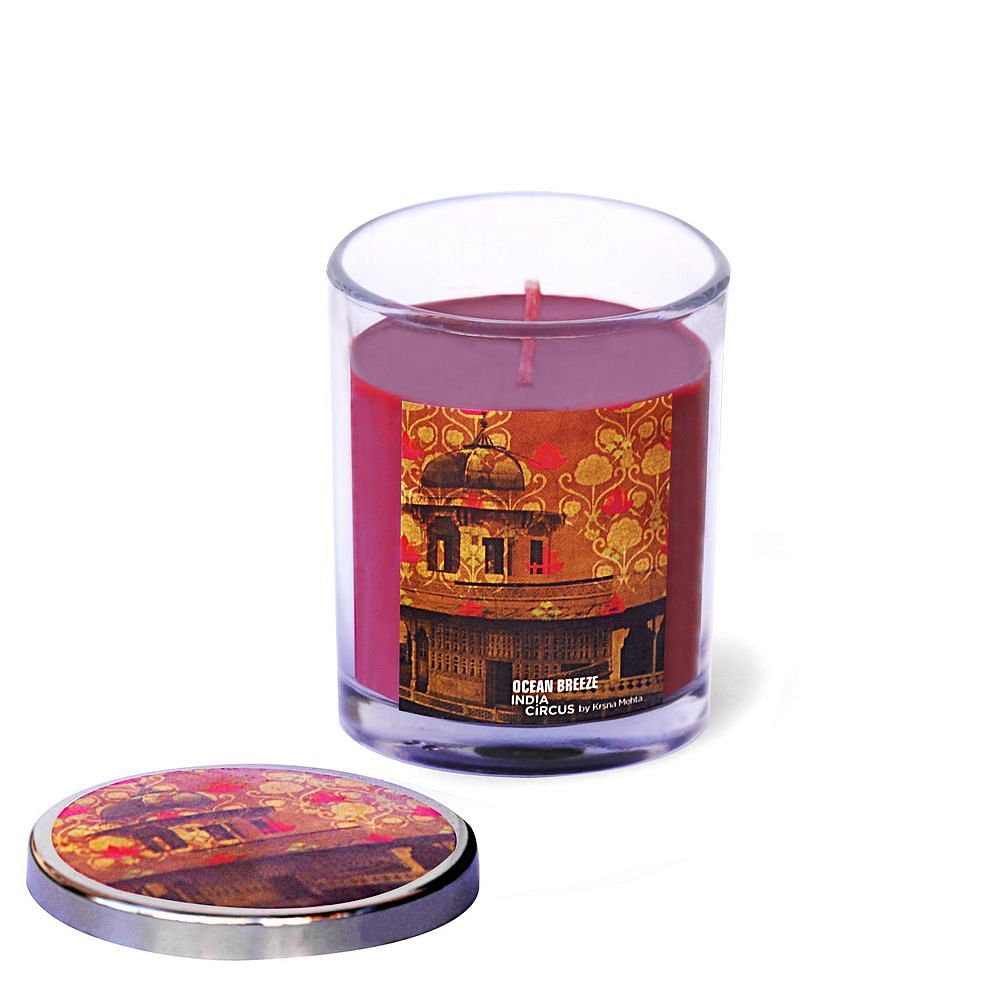 Royal Palace Glass Candle with Steel lid - Ocean Breeze Scented