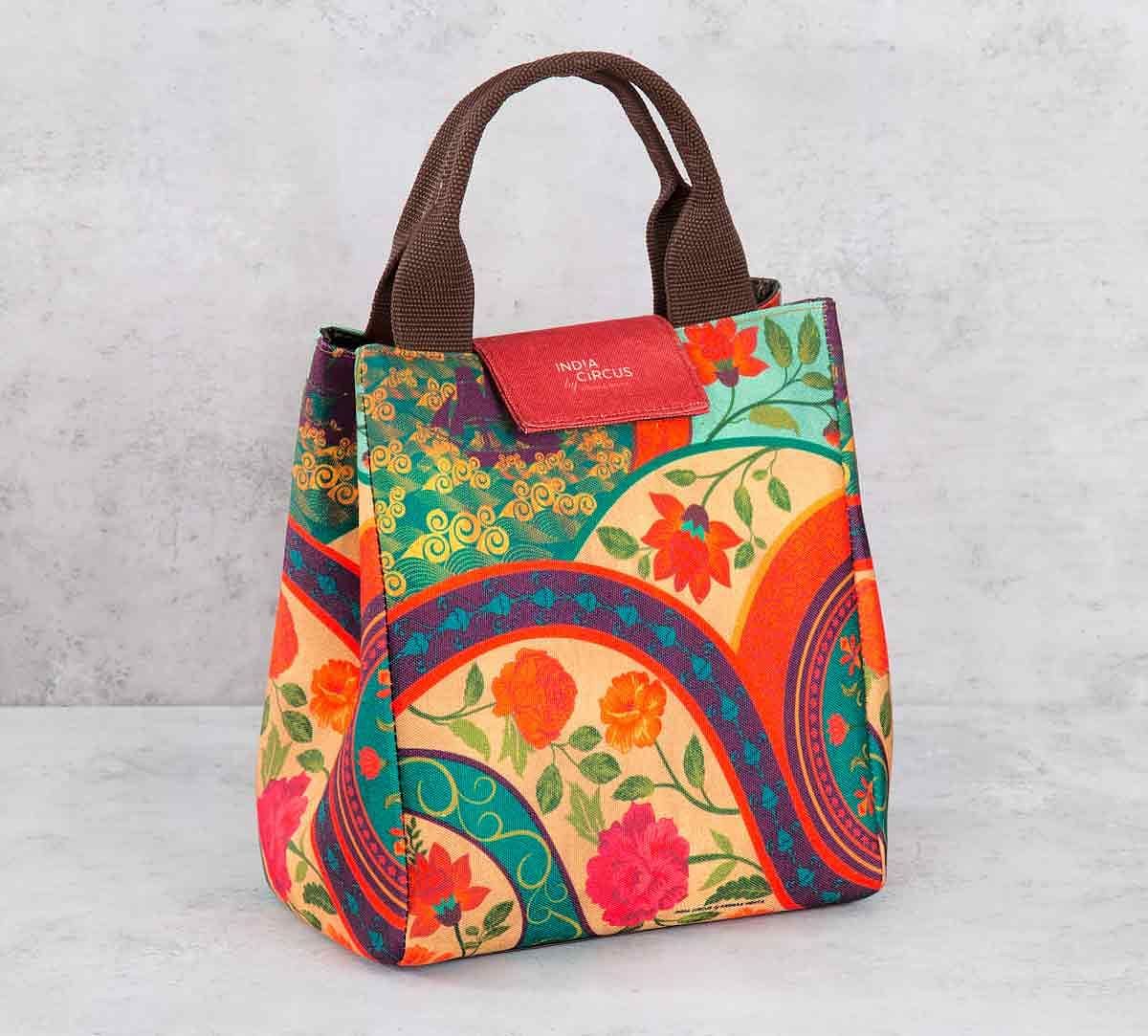 India Circus Floral Embroidery Lunch Bag
