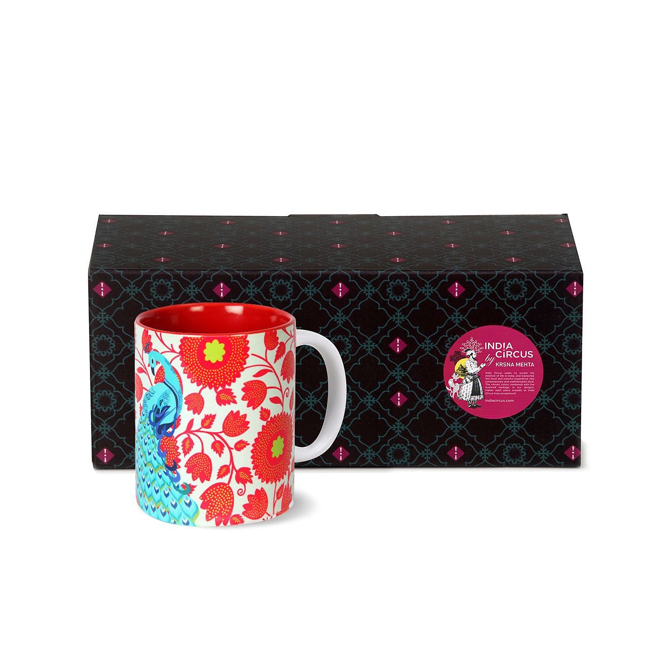 Floral Peacock Dance Coffee Mug