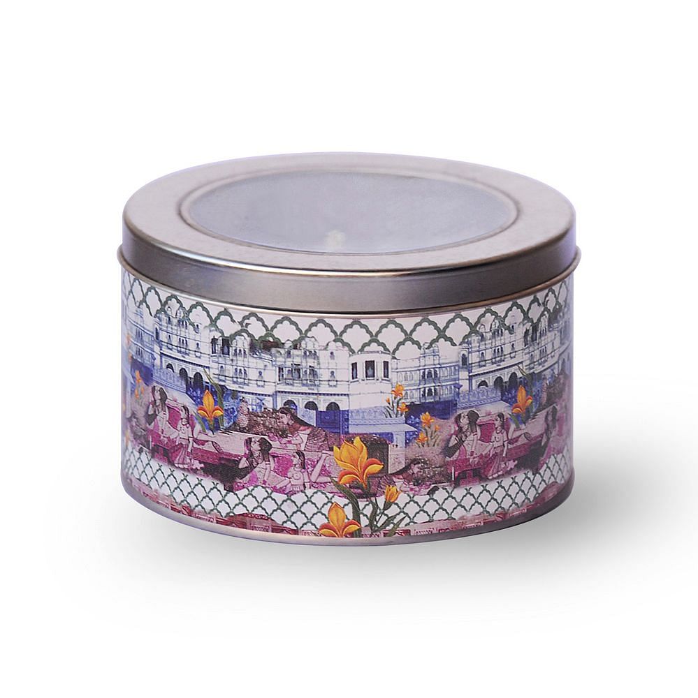Palace Scene Miniature Tin Candle - Wild Flower Scented