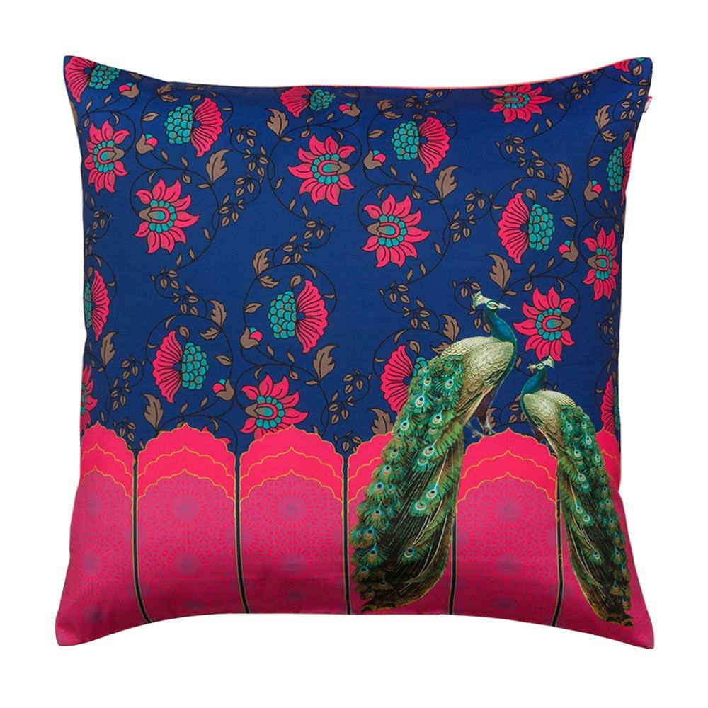 Azure Iridescence Poly Taf Silk Cushion Cover
