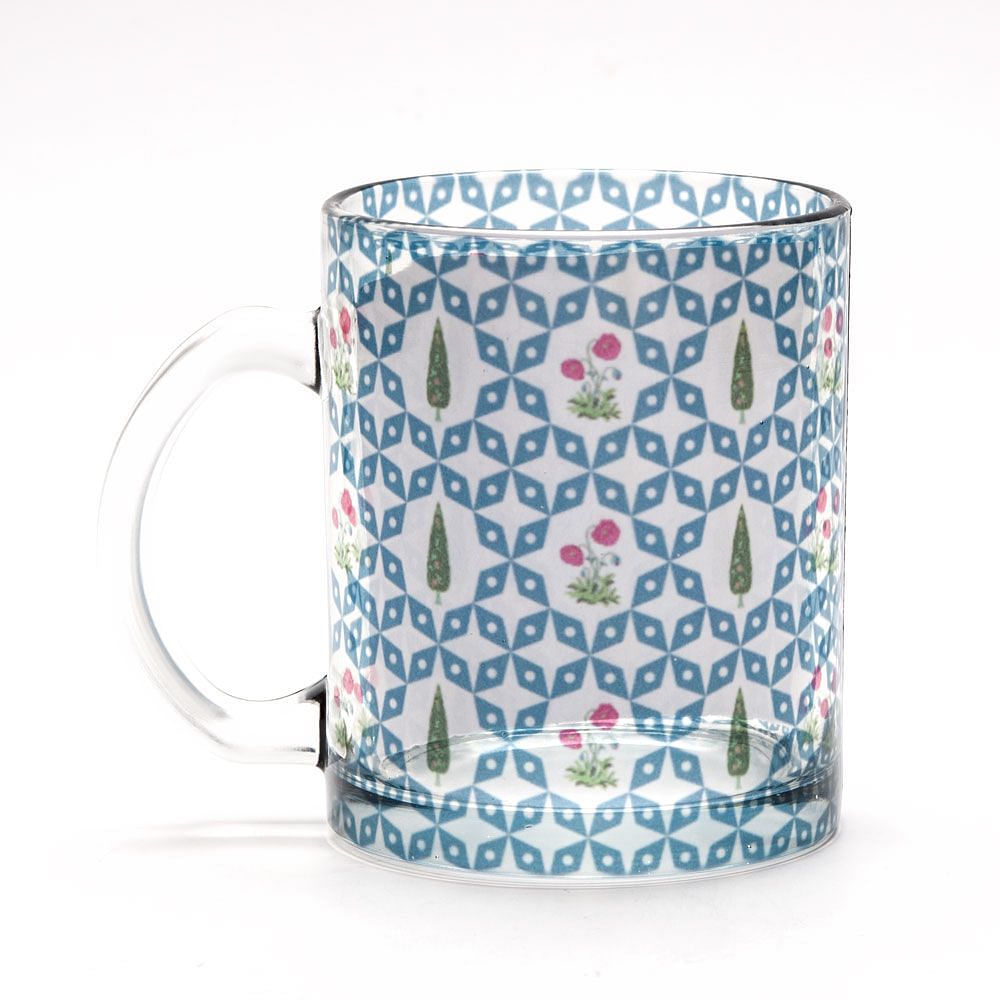 Flowers and Ferns Glass Mug
