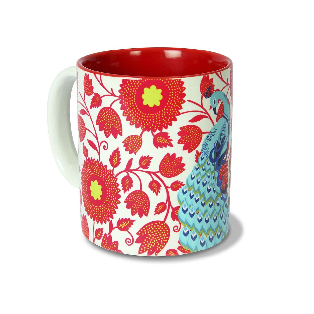 Floral Peacock Dance Coffee Mug