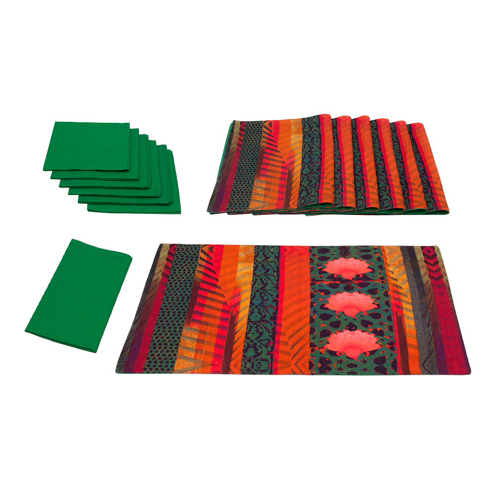 Flower Quill Table Mat & Napkin Set