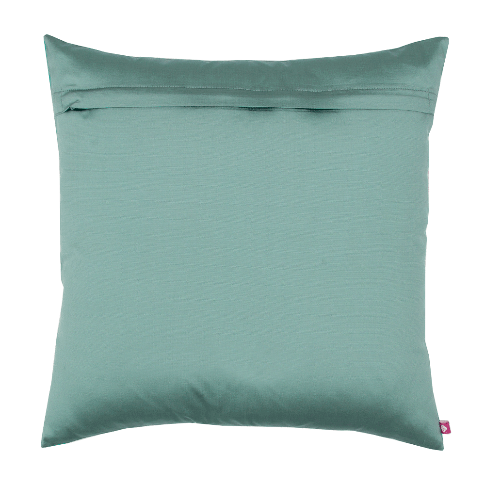 Peacock Poise Poly Taf-Silk Cushion Cover