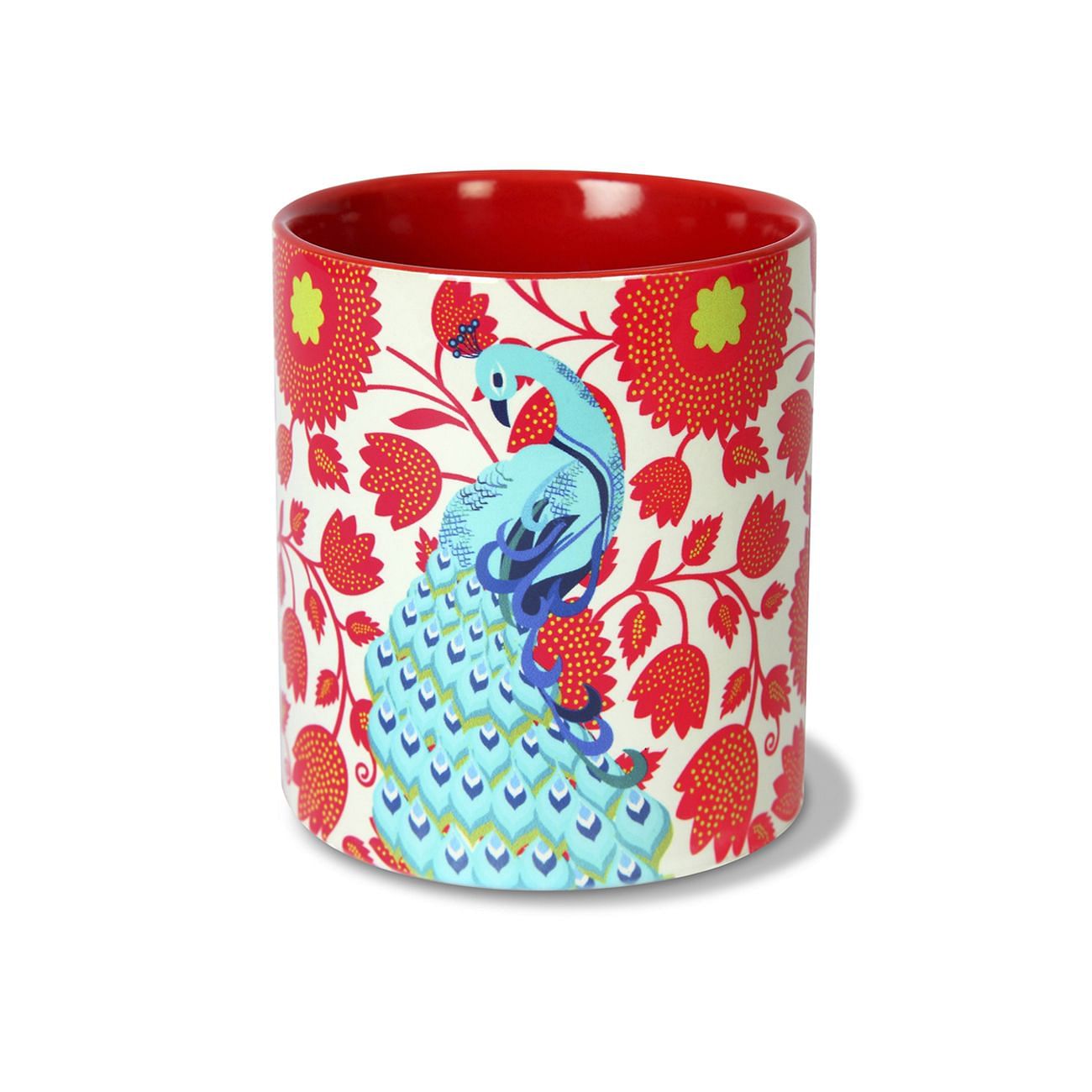 Floral Peacock Dance Coffee Mug