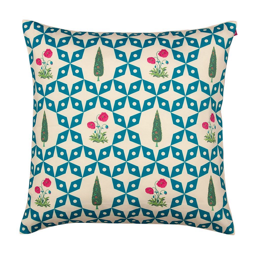 Flowers and Ferns Poly Taf Silk Cushion Cover