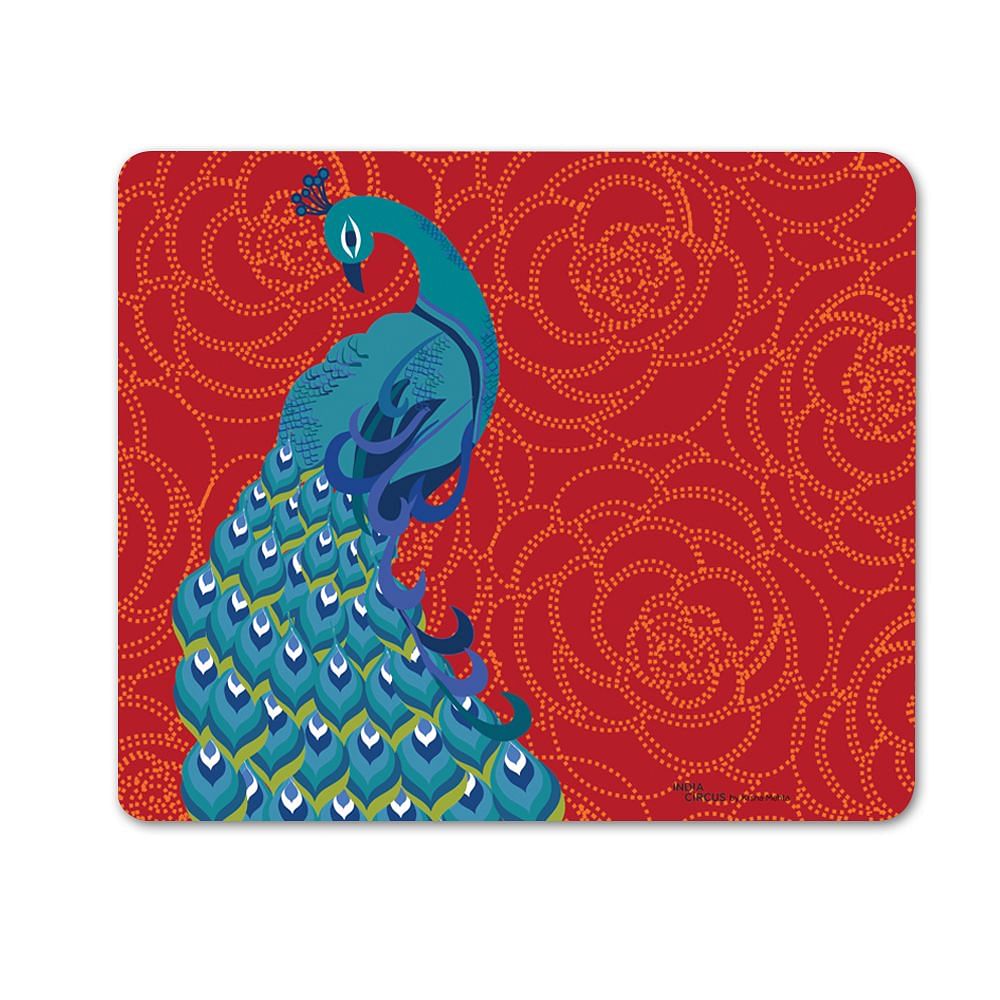 Floral Peacock Dance Mouse Pad