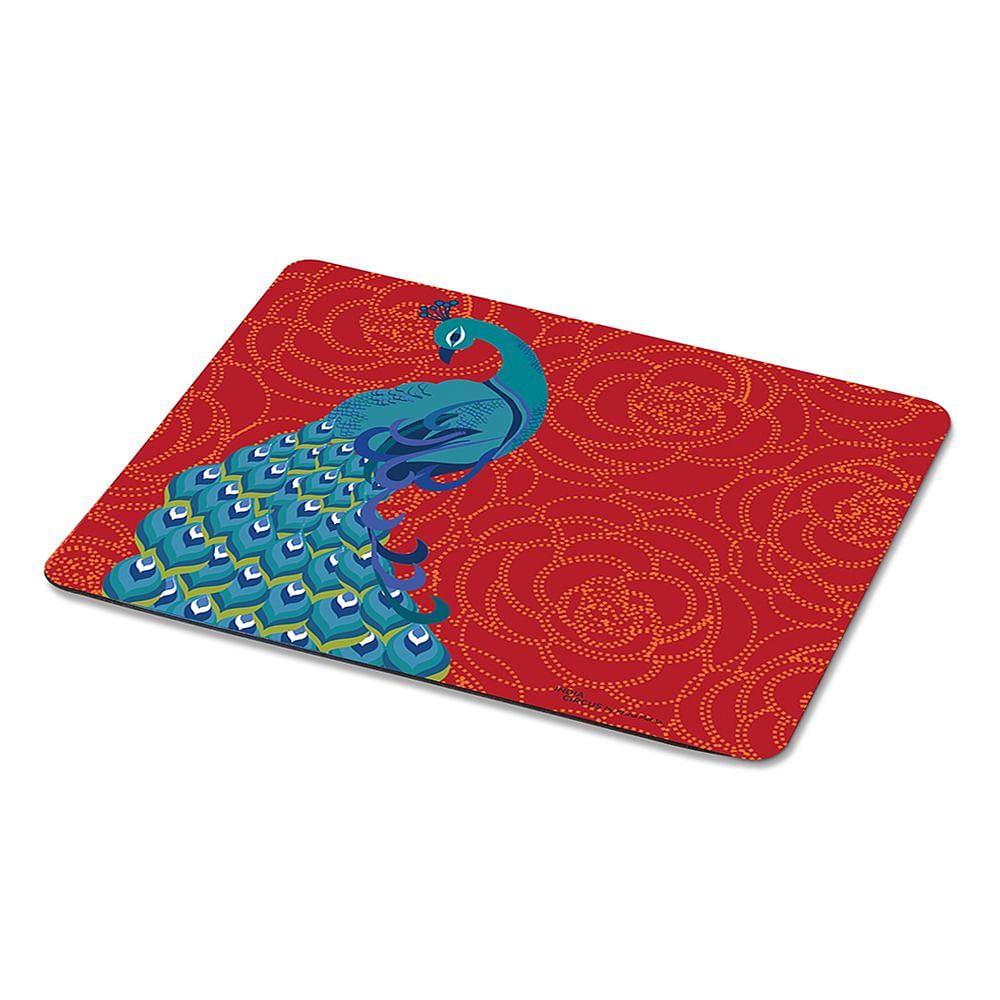 Floral Peacock Dance Mouse Pad