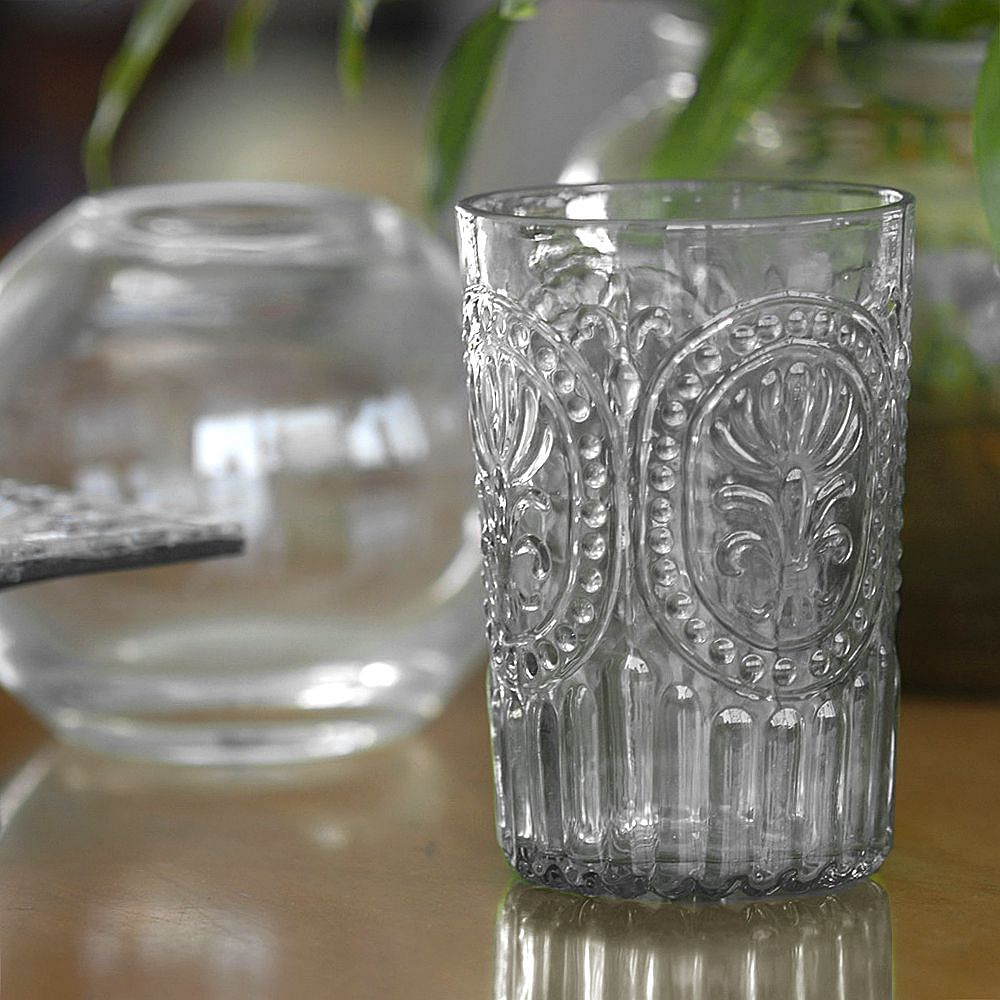 Crystal Clear Embossed tumbler ( Set of 2)