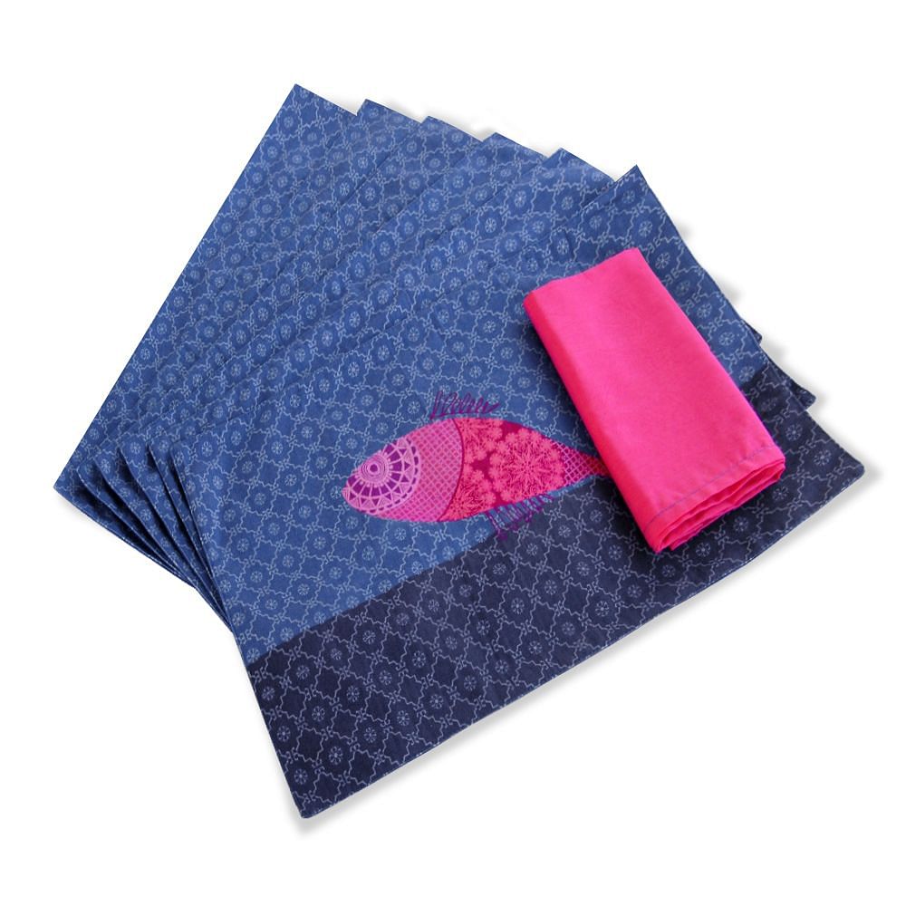 Colourful Fish Table Mat and Napkin(Set of 6)
