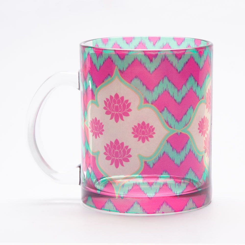 Chevron Fusion Glass Mug