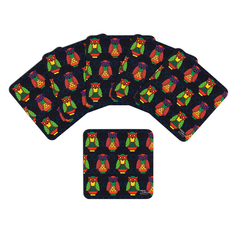 Parliament of Owls Rubber Coaster - (Set of 6)