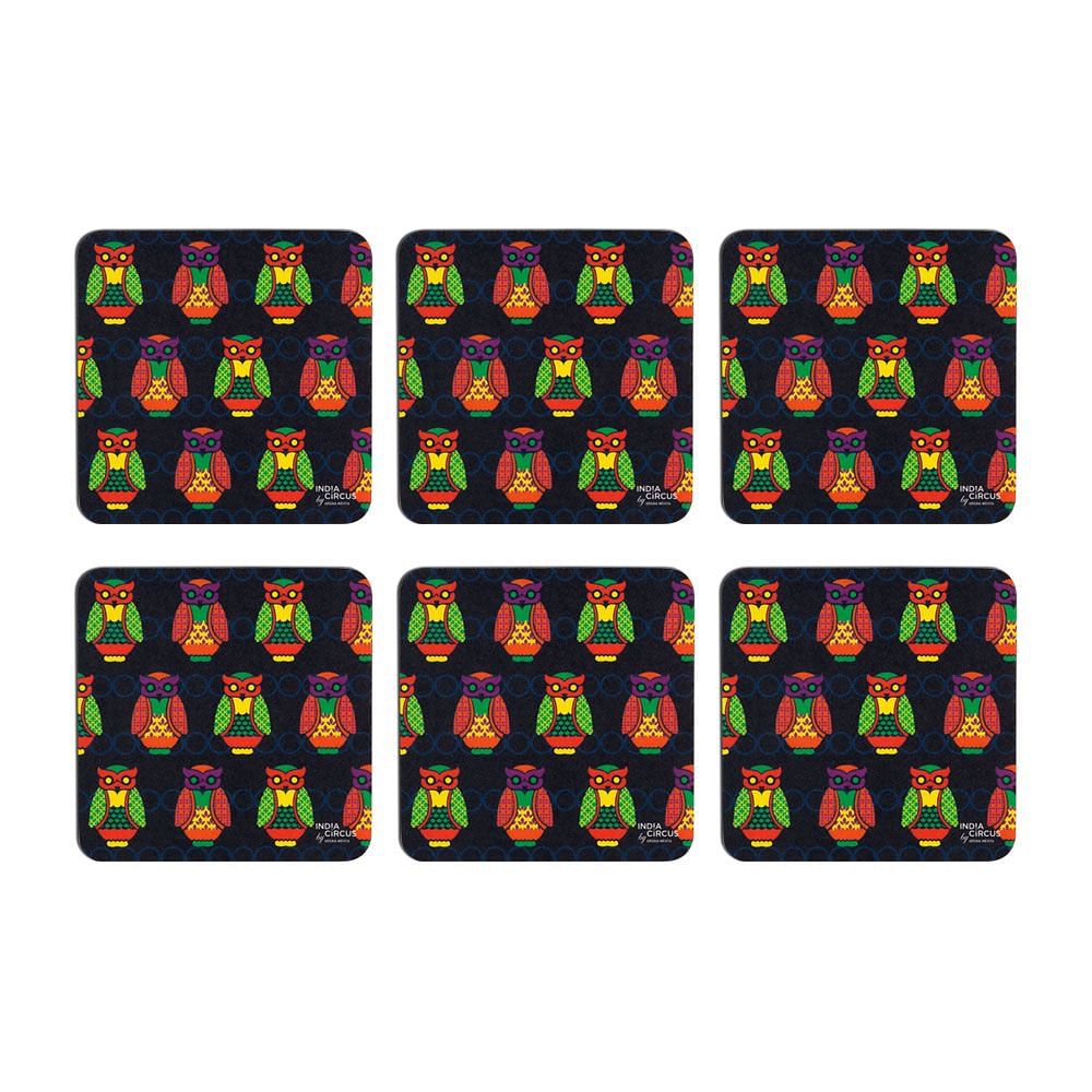 Parliament of Owls Rubber Coaster - (Set of 6)
