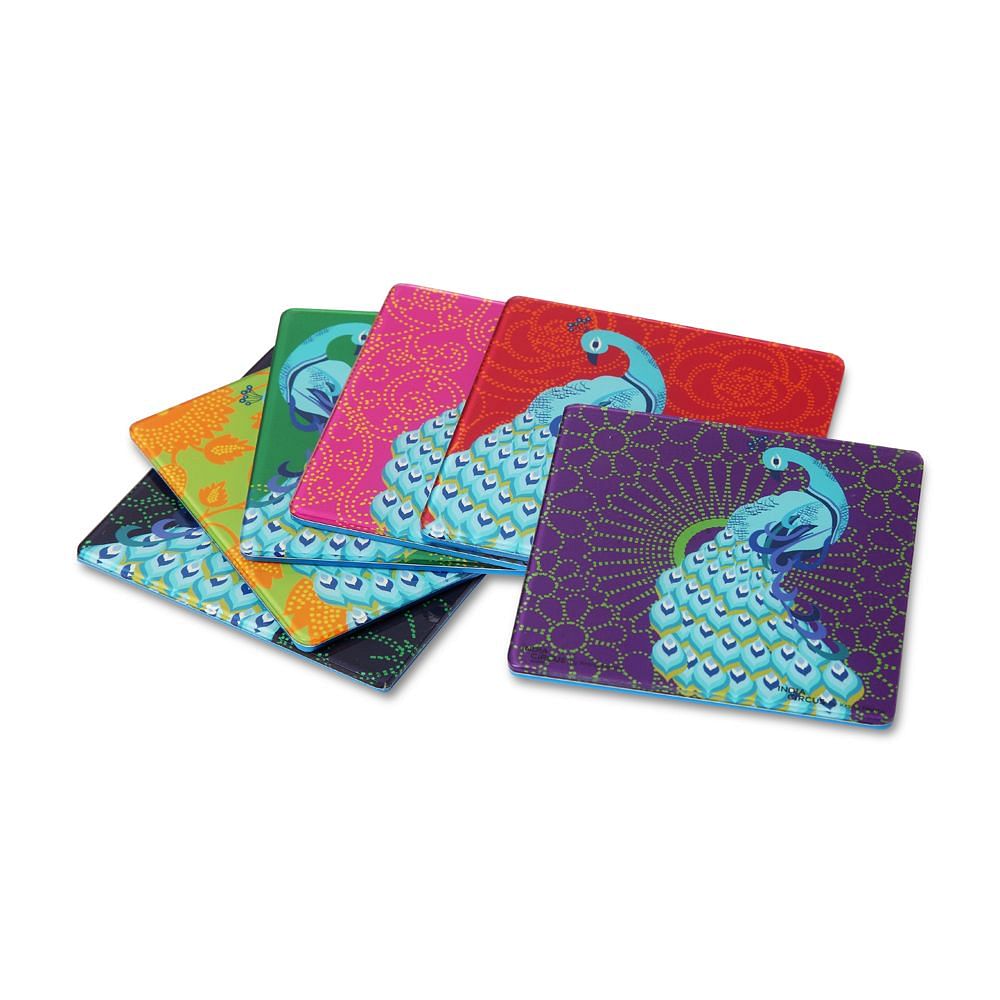 Peacock Dance Coasters - (Set of 6)