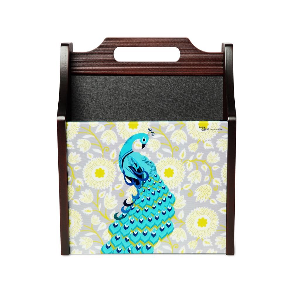  Floral Peacock Dance Magazine Rack