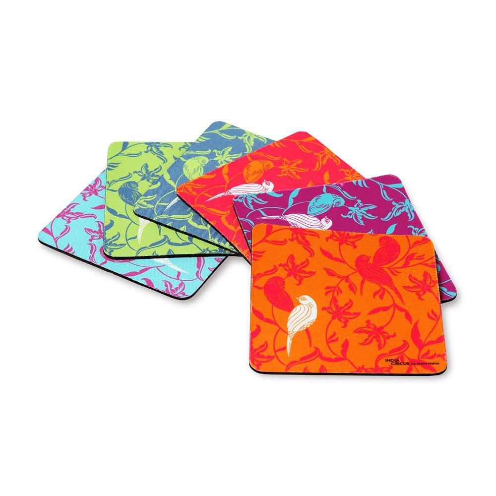 Chirping Birds Rubber Coasters - (Set of 6)