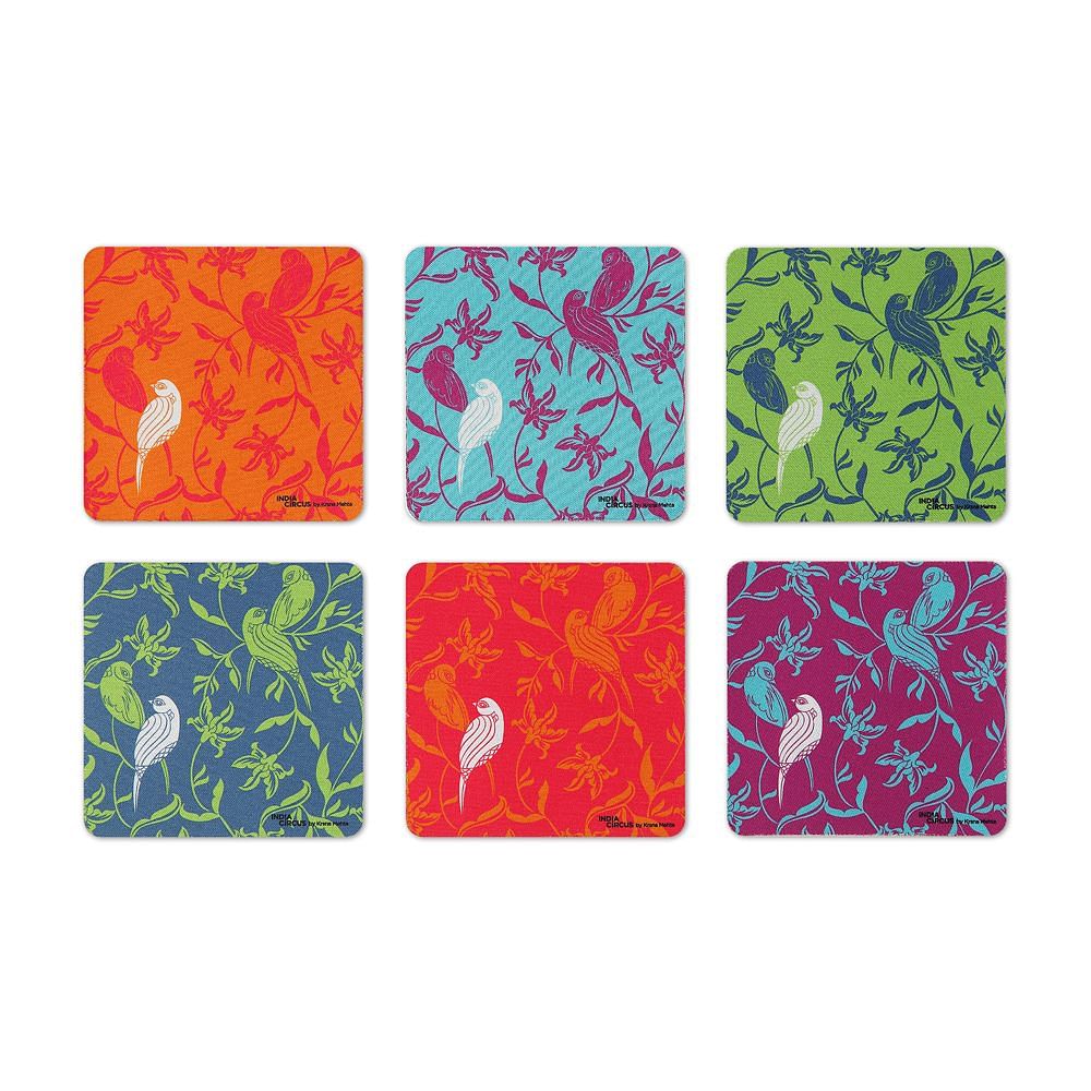 Chirping Birds Rubber Coasters - (Set of 6)
