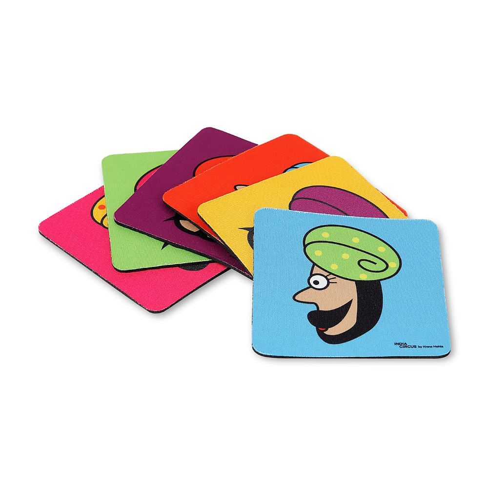 Turban Man Rubber Coasters(Set of 6)