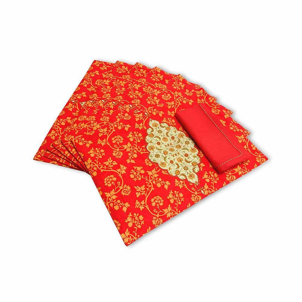 Buti Rage Quilted  Table Mat and Napkin(Set of 6)