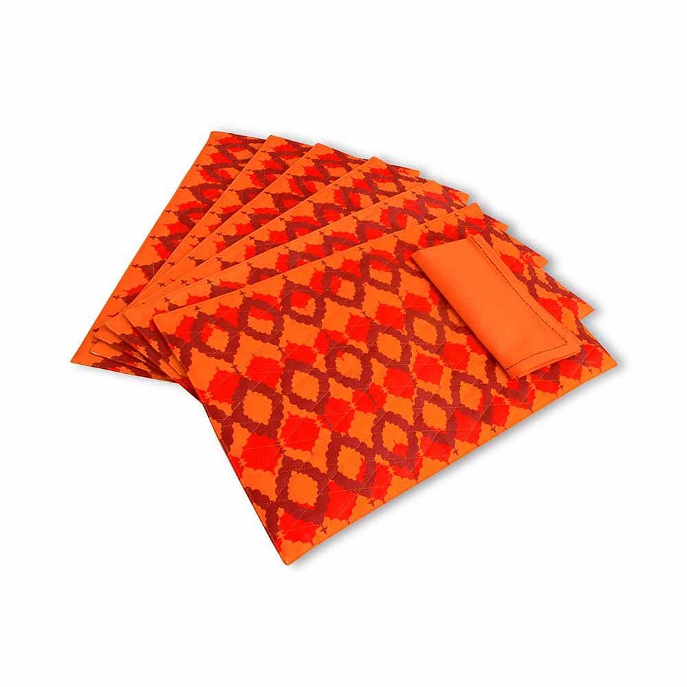 Jali Magic Quilted  Table Mat and Napkin(Set of 6)