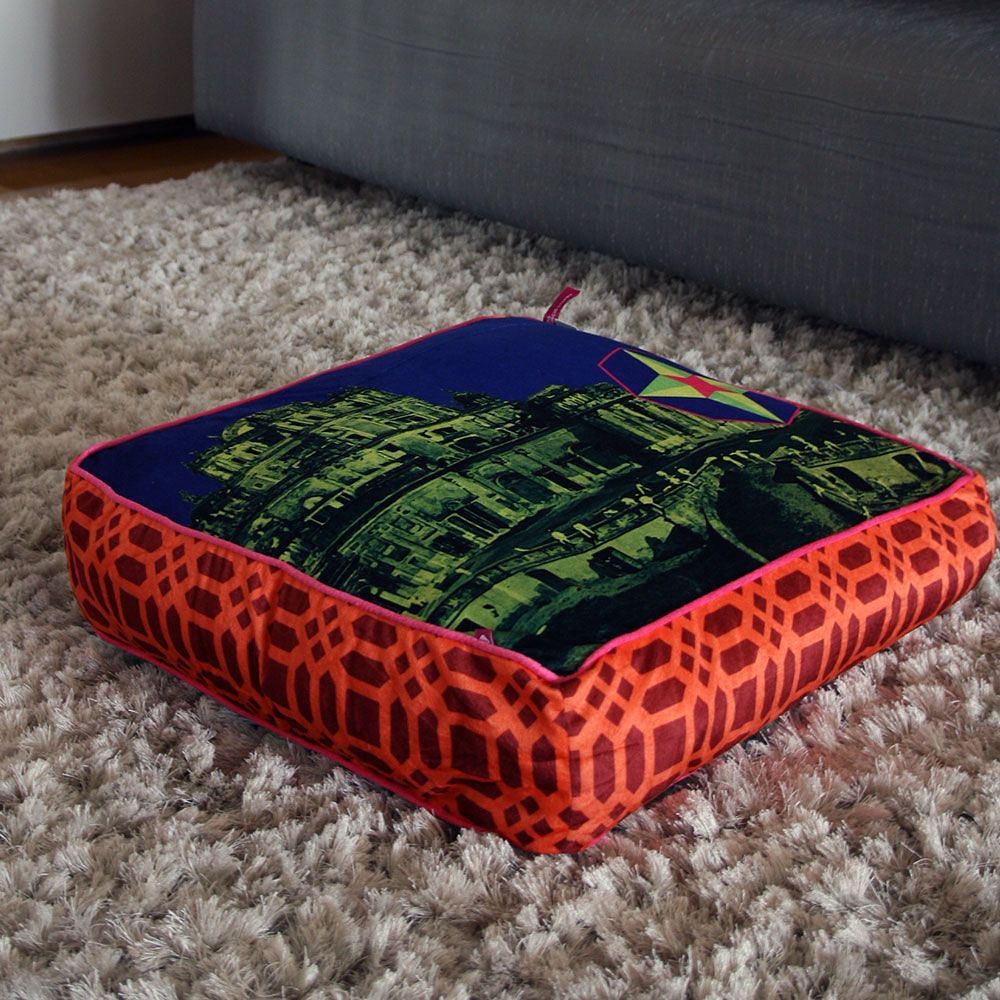 Jalebi Neon Palace Floor Cushion Cover 