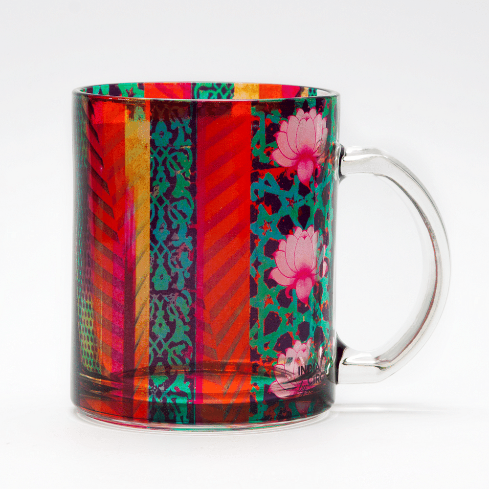 Flower Quill Glass Mug