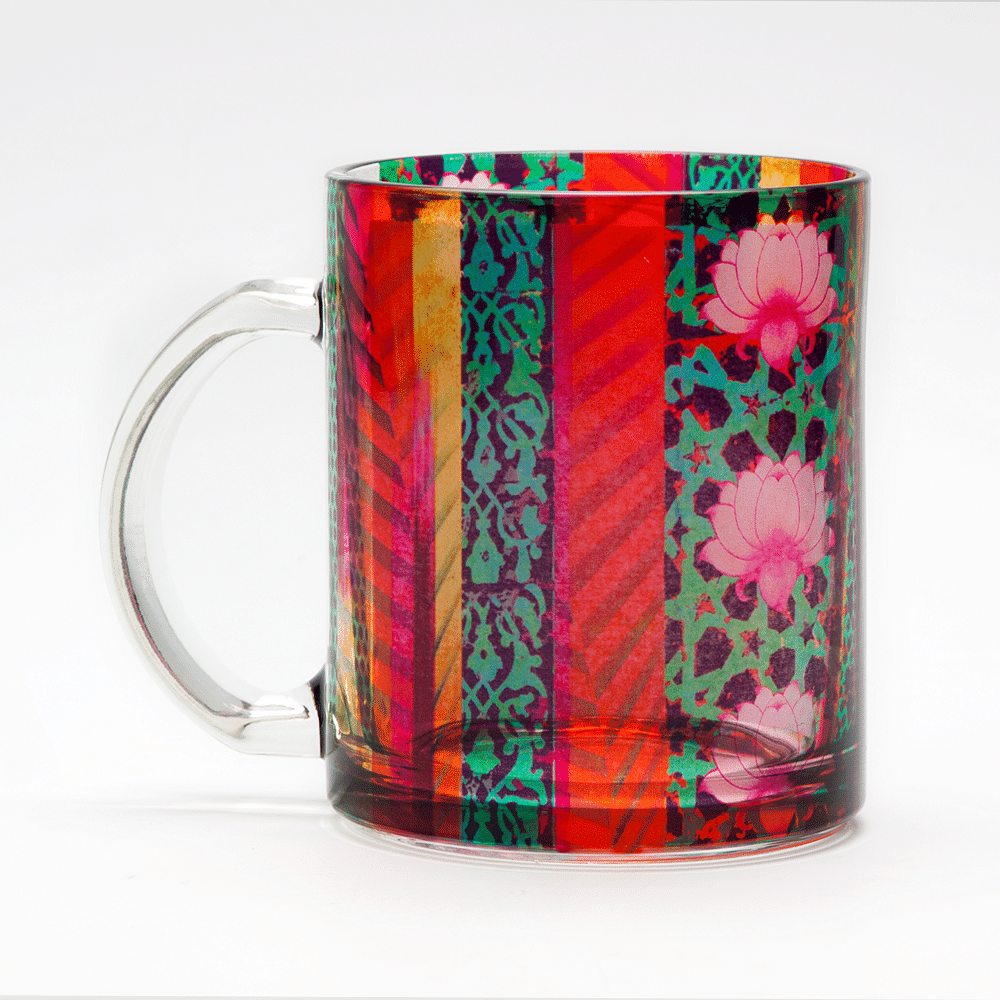 Flower Quill Glass Mug