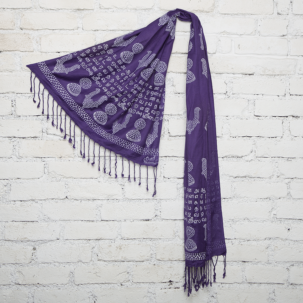 Purple Temple Jewelry Blockprinted Cotton Stole