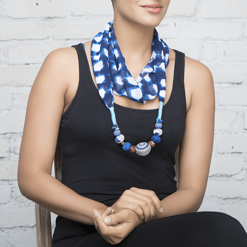 Blue Jeweled Stole
