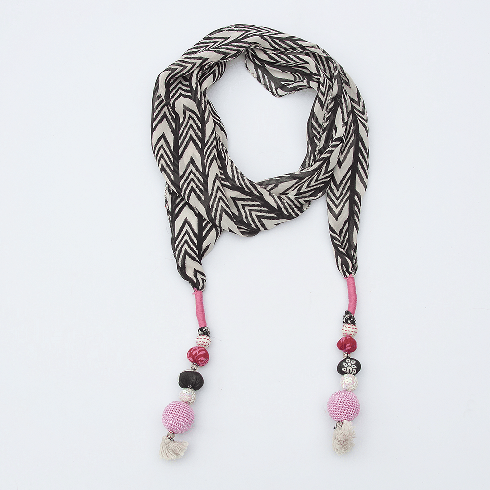 Black Aztec Jeweled Stole