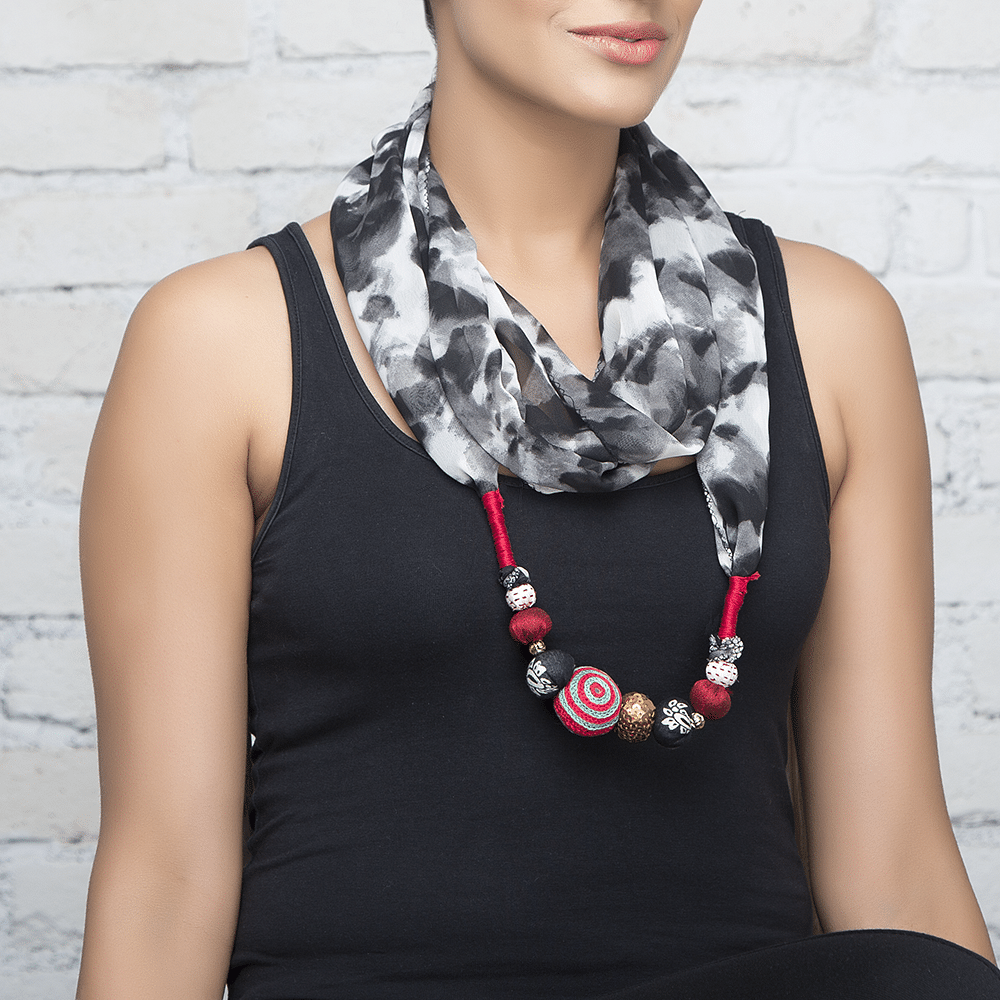 Grey Jeweled Stole