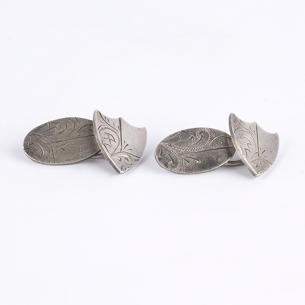 Shield Silver Cufflinks