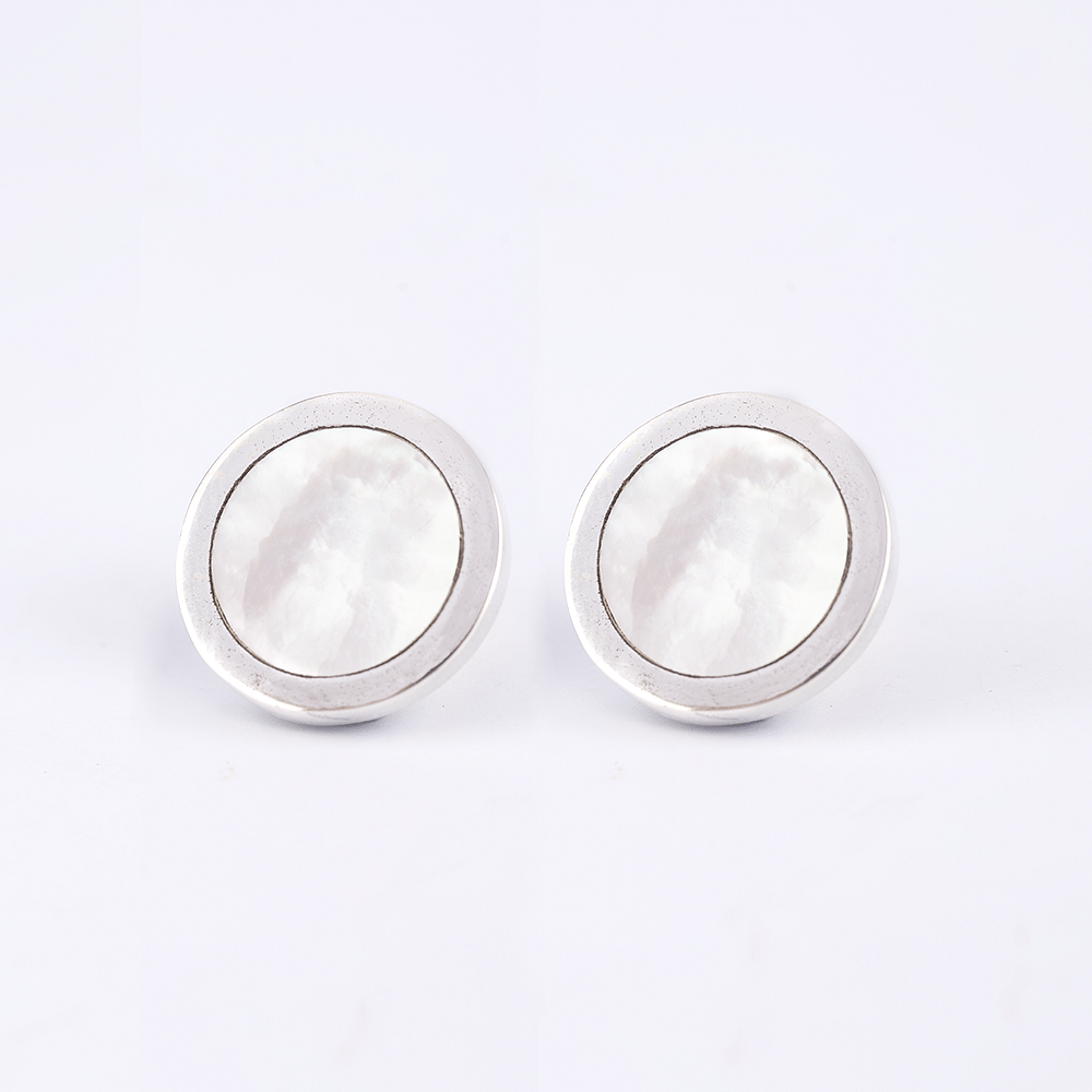 Silver Circular Cufflinks