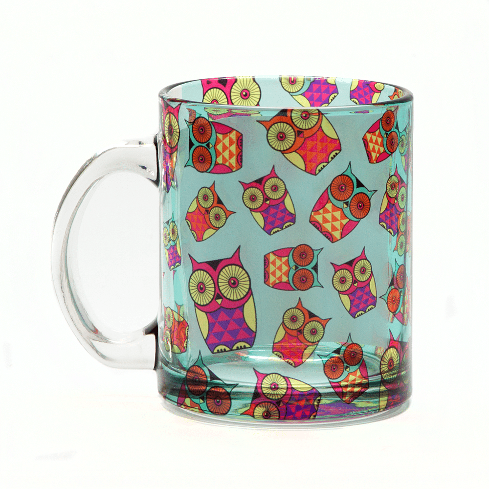 Peeking Owls Glass Mug
