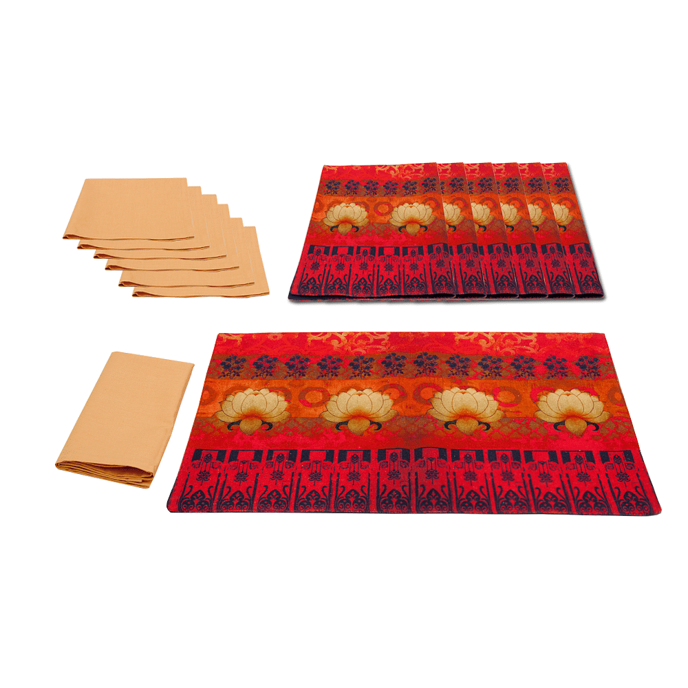 Lotus Bloom Table Mat & Napkin Set