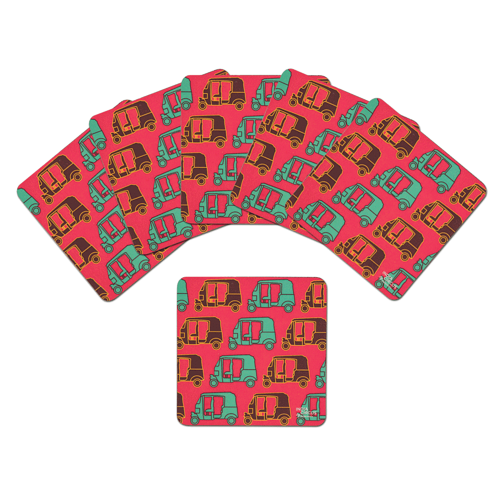 Auto Pop Rubber Coasters - (Set of 6)