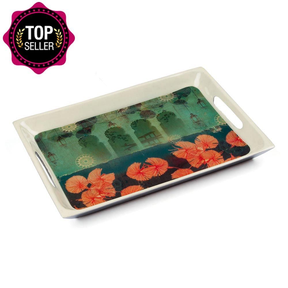 Leaves and Lanterns Rectangle Serving Platter