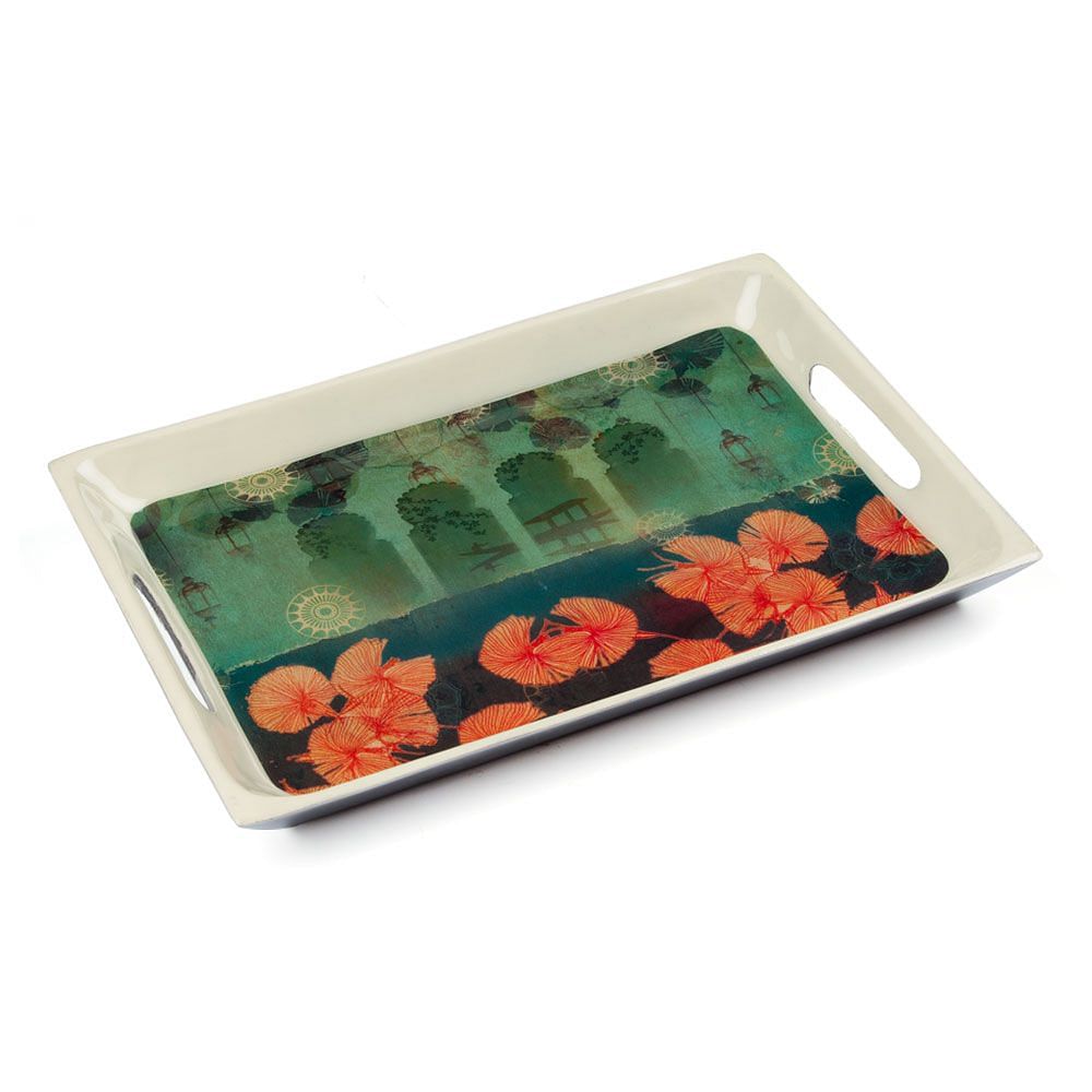 Leaves and Lanterns Rectangle Serving Platter