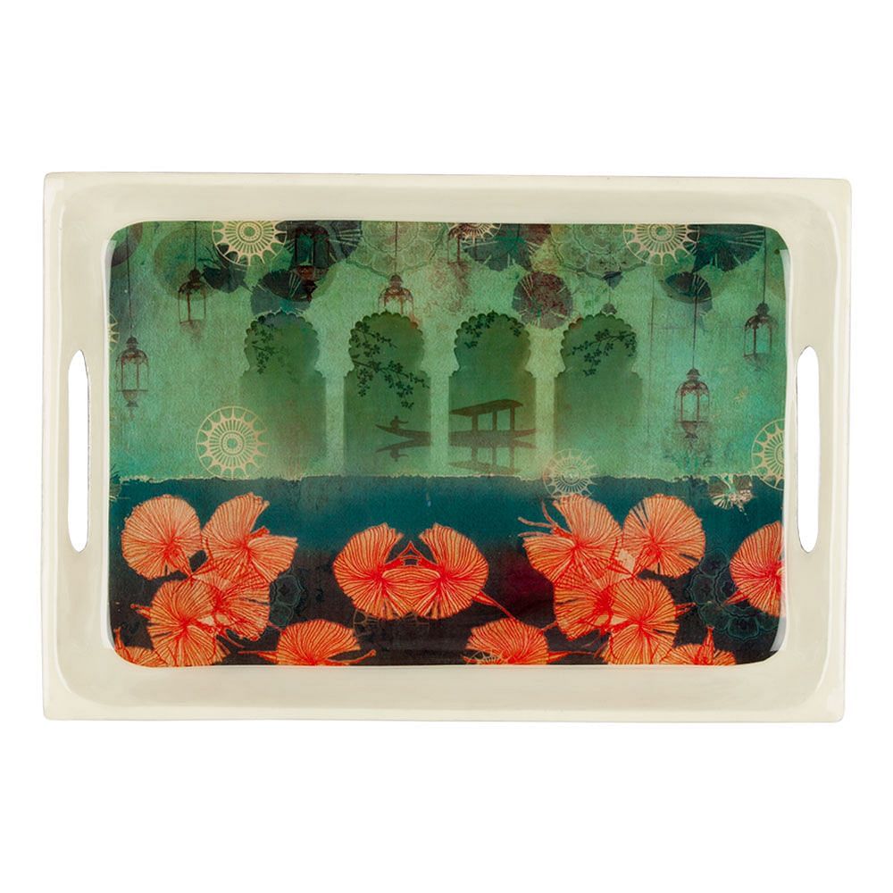 Leaves and Lanterns Rectangle Serving Platter