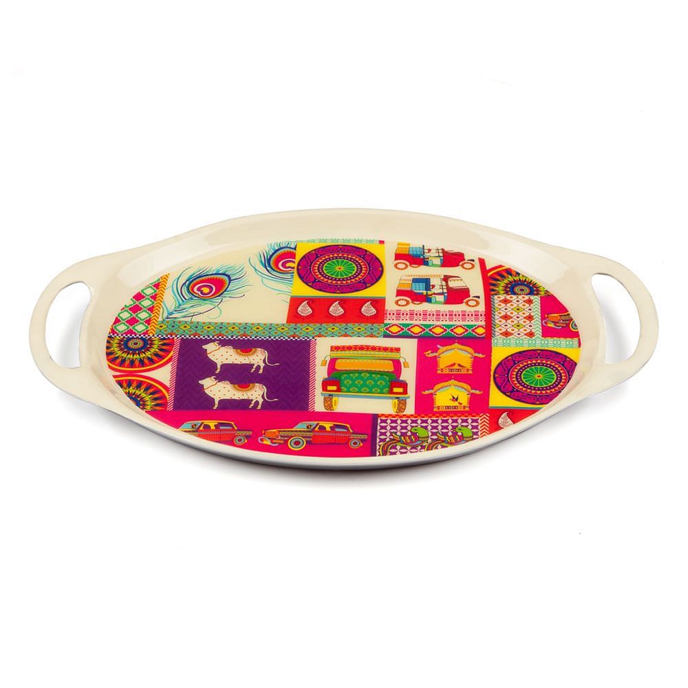 Pretty Potpourri Oval Serving Platter