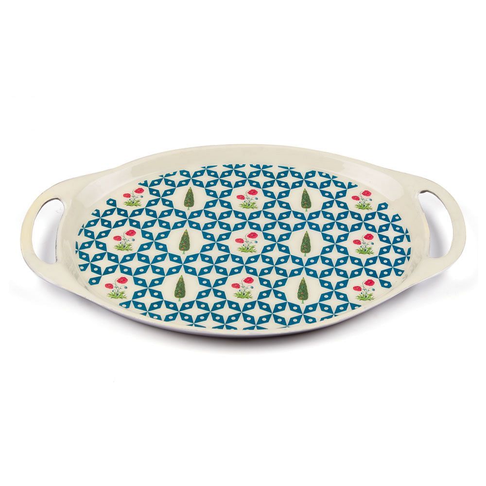 Flowers and Ferns Oval Serving Platter