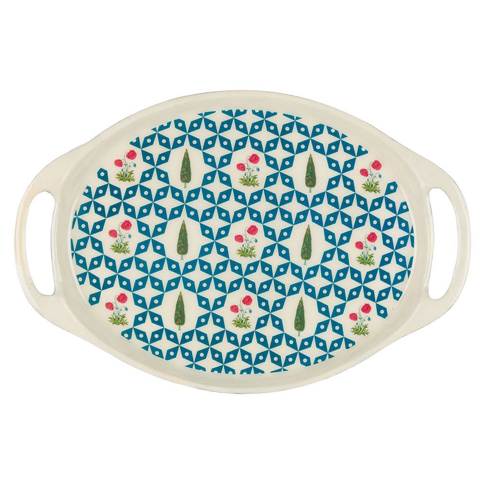 Flowers and Ferns Oval Serving Platter