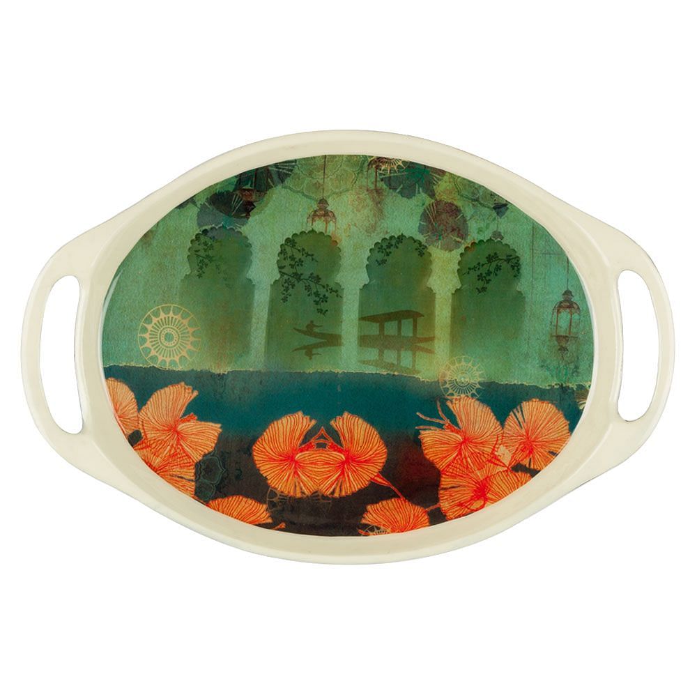 Leaves and Lanterns Oval Serving Platter