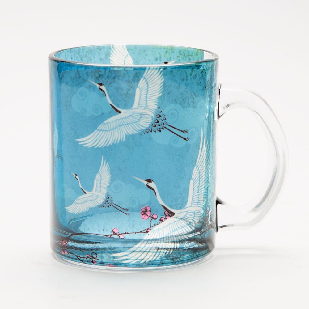 Legend of the Cranes Glass Mug