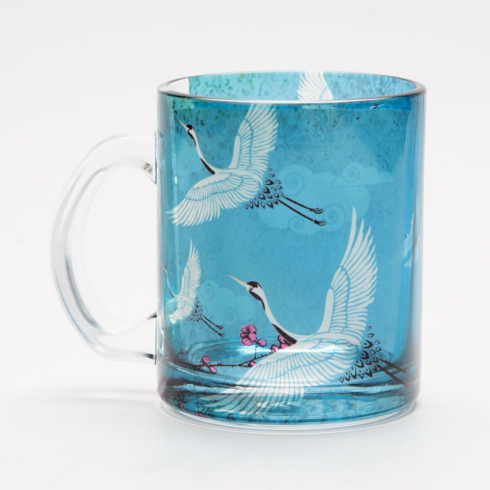 Legend of the Cranes Glass Mug