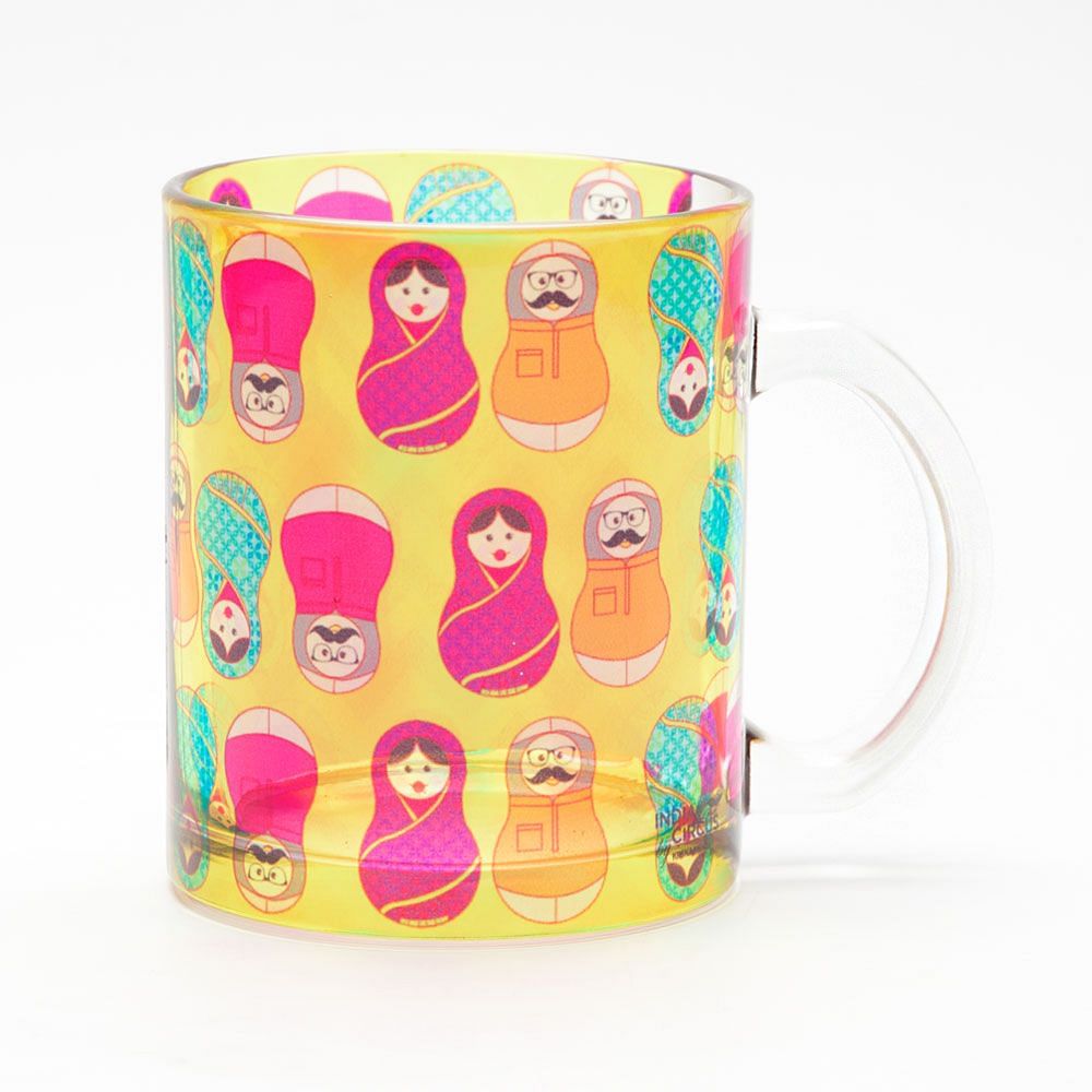 Desi Matryoshka Dolls Glass Mug