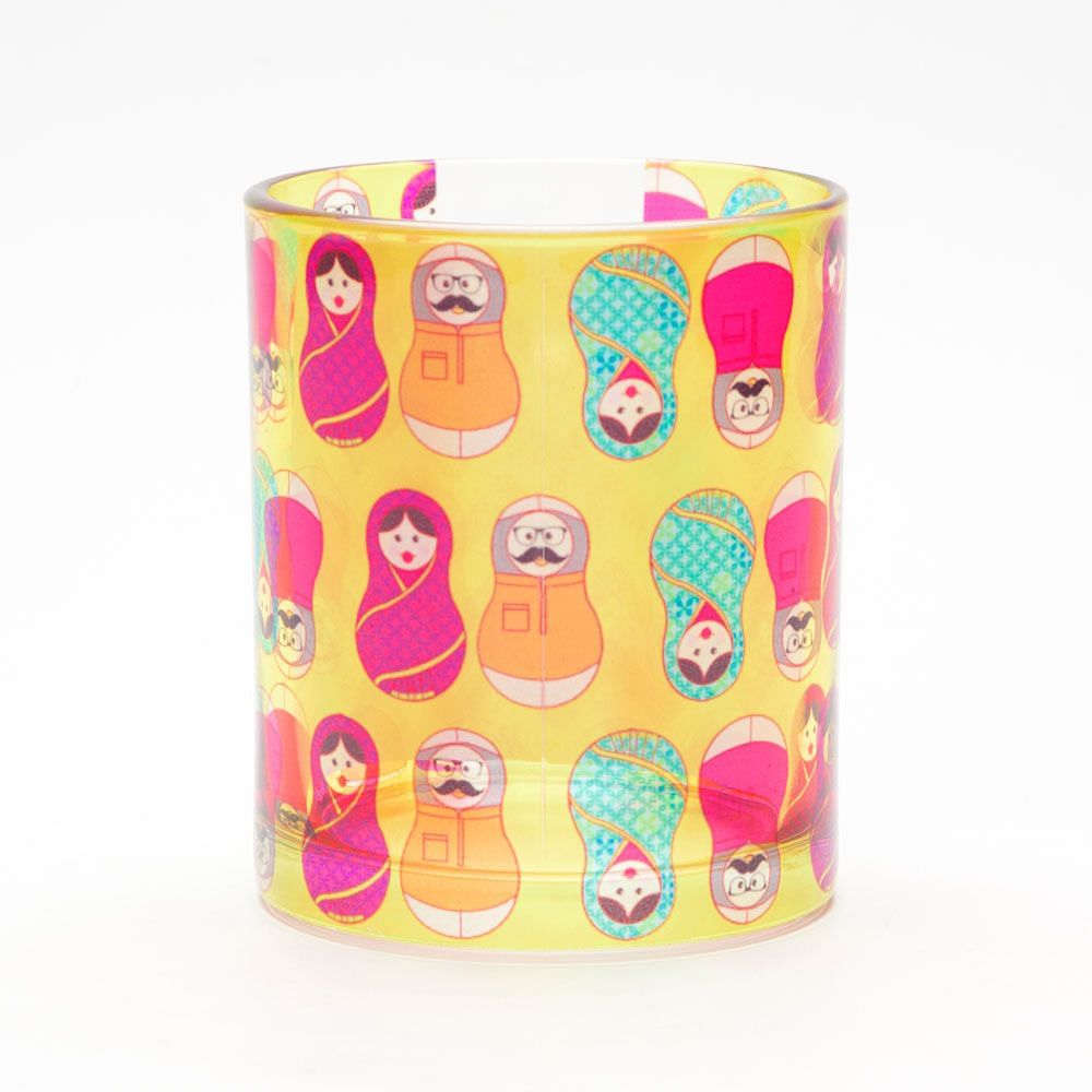 Desi Matryoshka Dolls Glass Mug