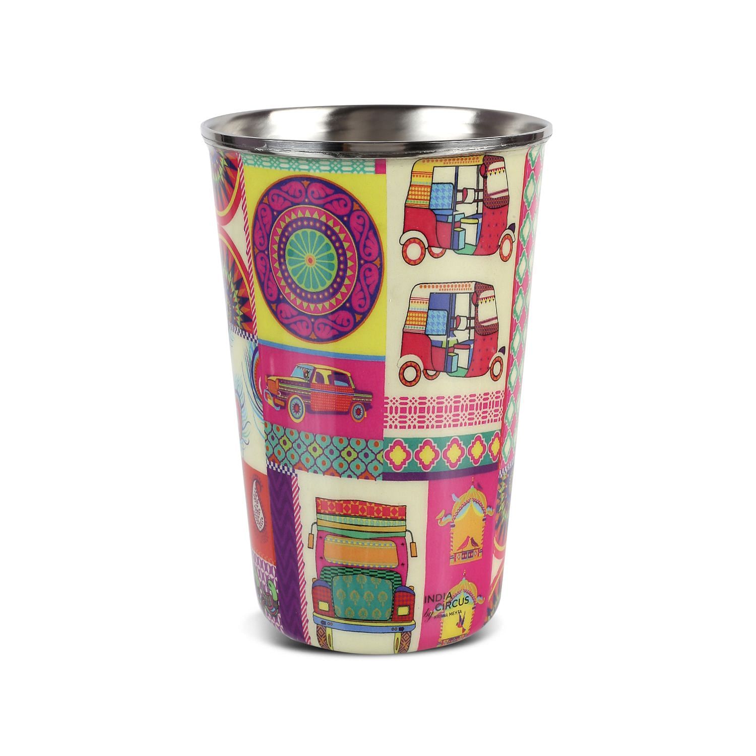 Pretty Potpourri Steel Tumbler (Set of 2)