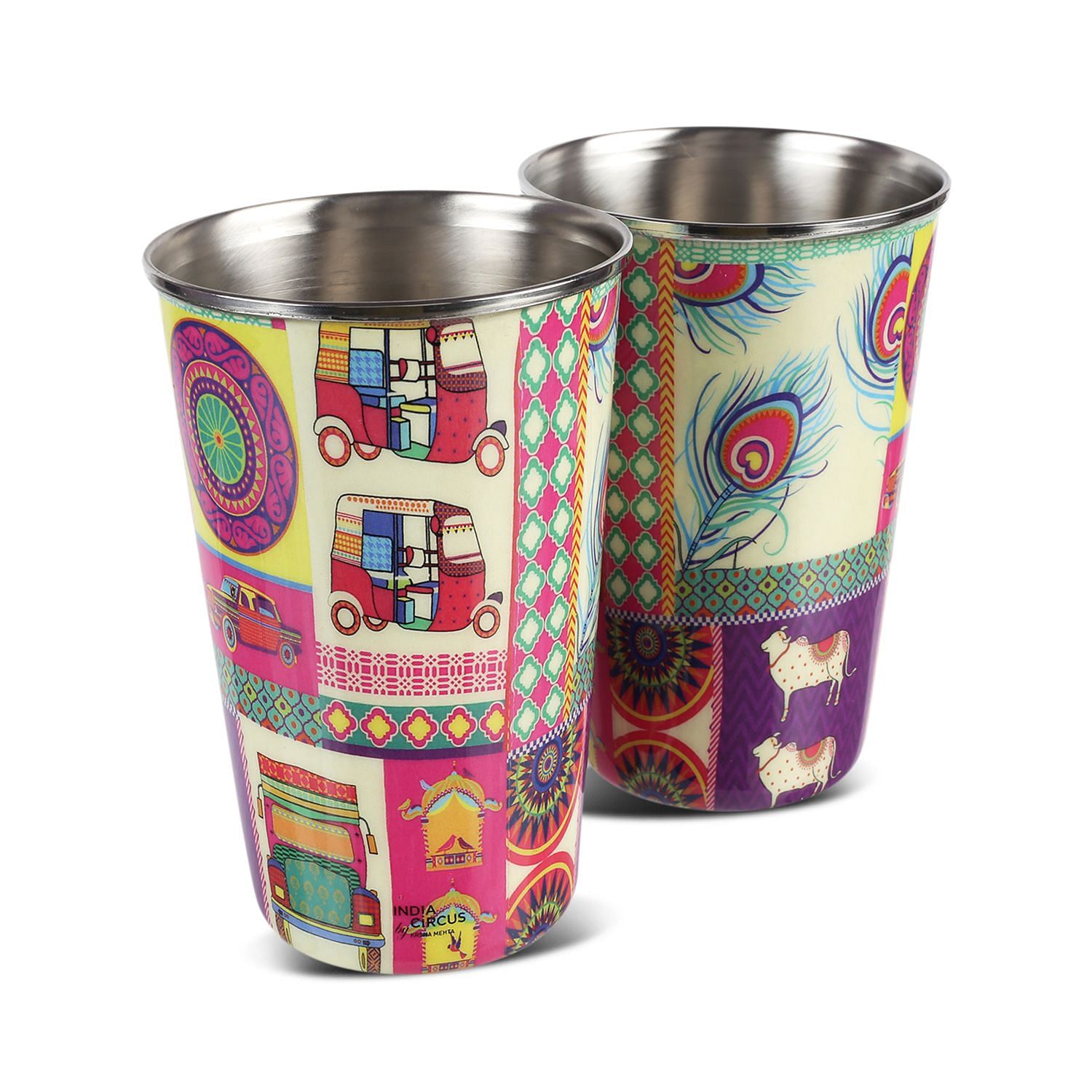 Pretty Potpourri Steel Tumbler (Set of 2)